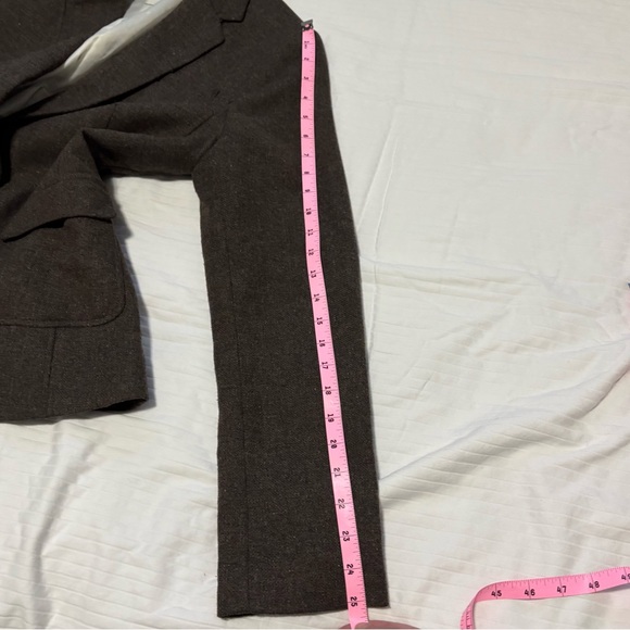 Banana Republic Equestrian Wool Tweed Elbow Patch Schoolboy Brown Blazer size 10 - Picture 15 of 16